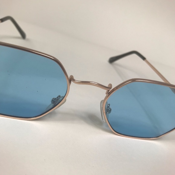 Thin Rose Golden Frame Sunglasses w/ Orange Lenses - Picture 7 of 10